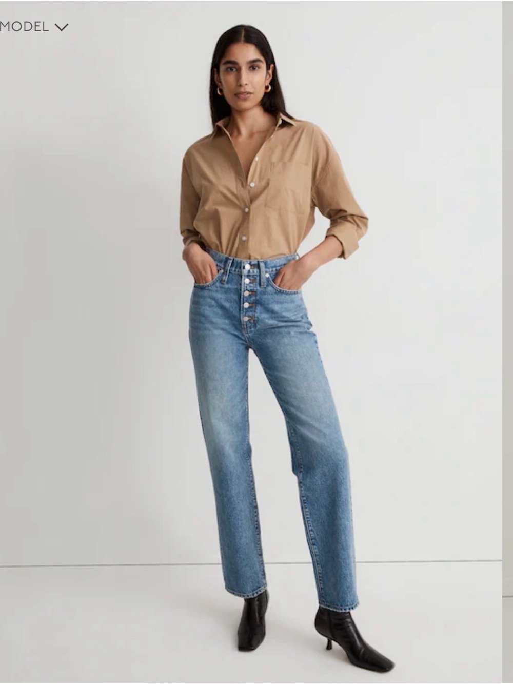 Madewell High-Rise Straight Jeans in Light Blue Wash